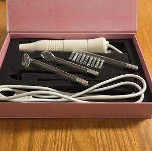 Pink Facial Beauty Device Set with White Handpiece